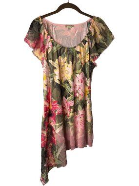 Energe World Wear Blouse Top M Asymmetrical Floral Vintage Y2K Forest Fairy
